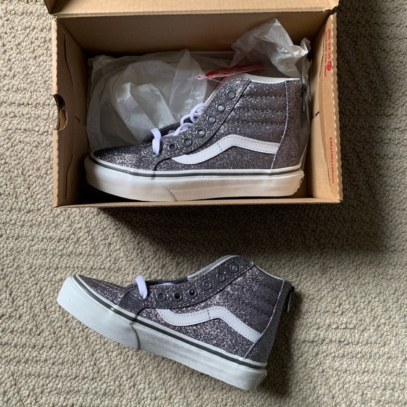 Vans Other - NIB Vans Sk8 Hi Zip Silver Sparkle